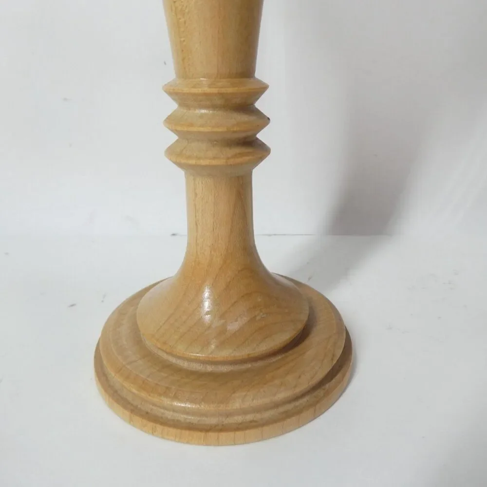 3 Turned Wood Stem Martini Glasses Signed Handmade Wooden